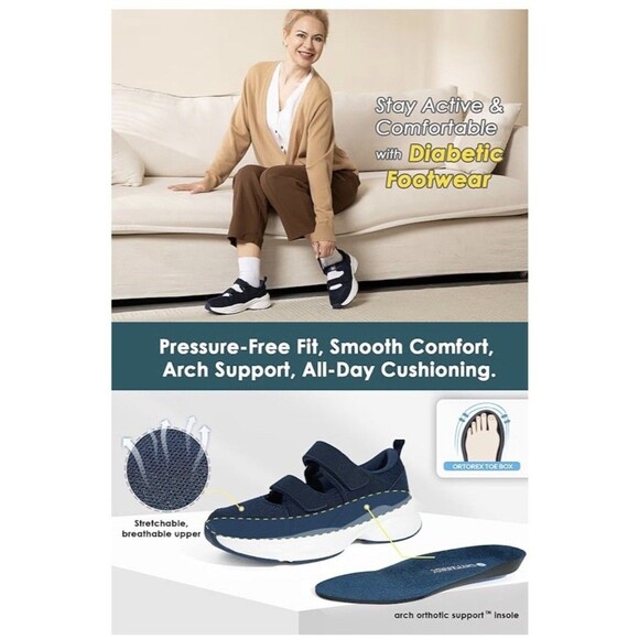 ORTOREX Women's Orthopedic Arch Support Sandals Diabetic Walking Shoes Size 9 - Picture 16 of 16